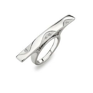 HOT DIAMONDS CASCADE BAR STERLING & DIAMOND RING